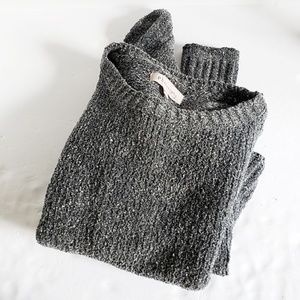 New Anthropologie Philosophy Chenille Gray Sparkle Metallic Sweater M